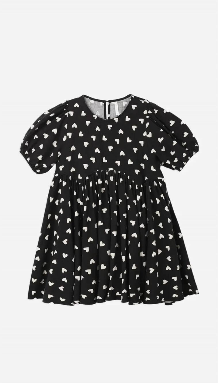 NEW RYLEE + CRU girls rose hearts dress in black